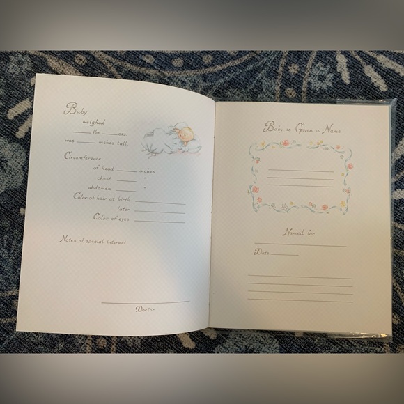 Vintage Baby Milestones book, scrapbook, light blue - Picture 14 of 14